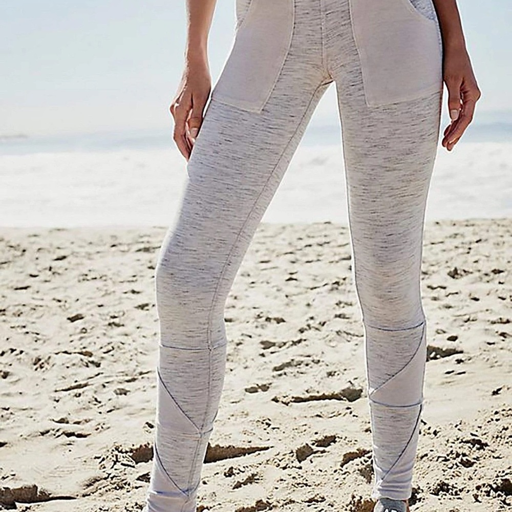 Free People Kyoto High-Rise Legging Silver NWOT L